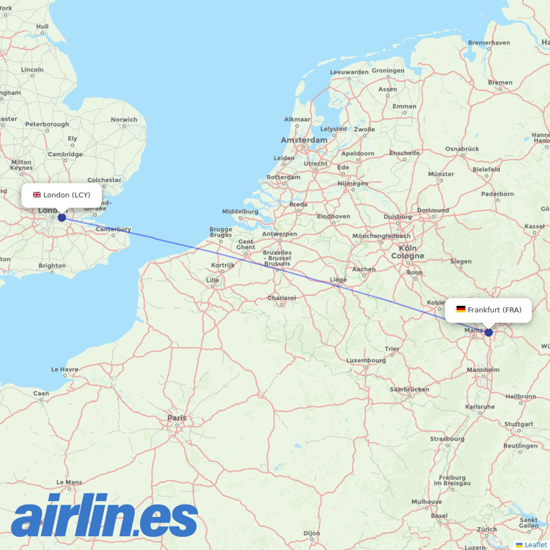 Lufthansa from City destination map