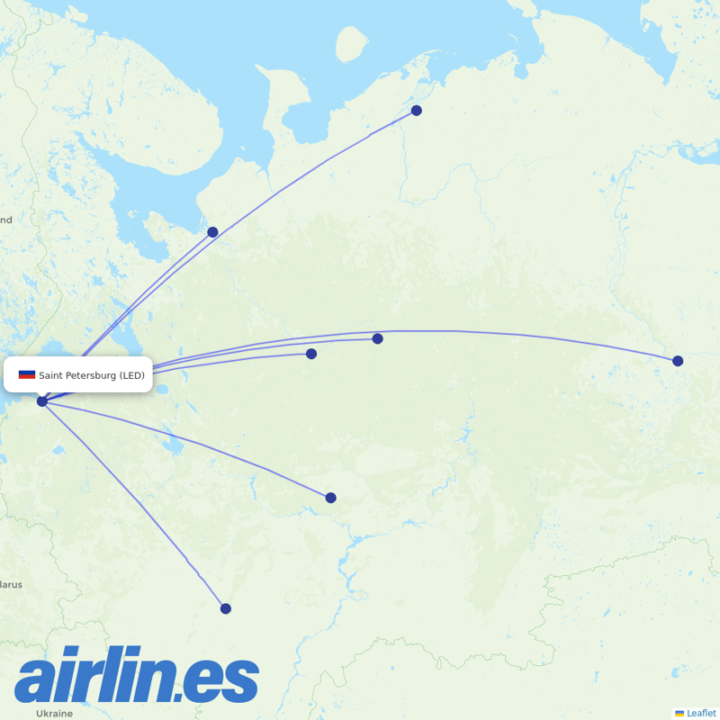 RusLine (Duplicate) from Pulkovo Airport destination map