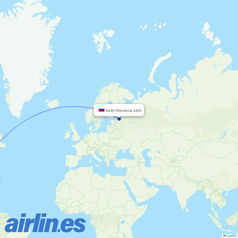 AZUR air from Pulkovo Airport destination map
