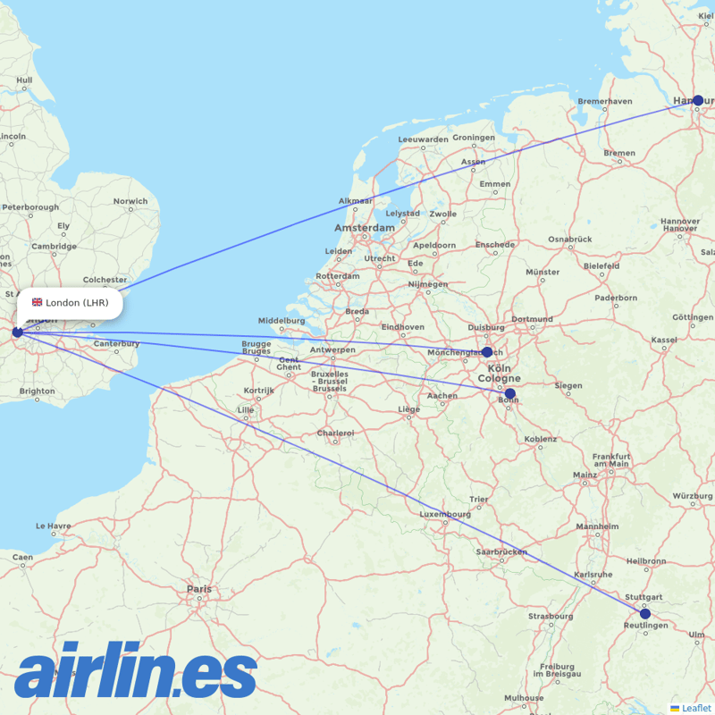 Eurowings from Heathrow destination map