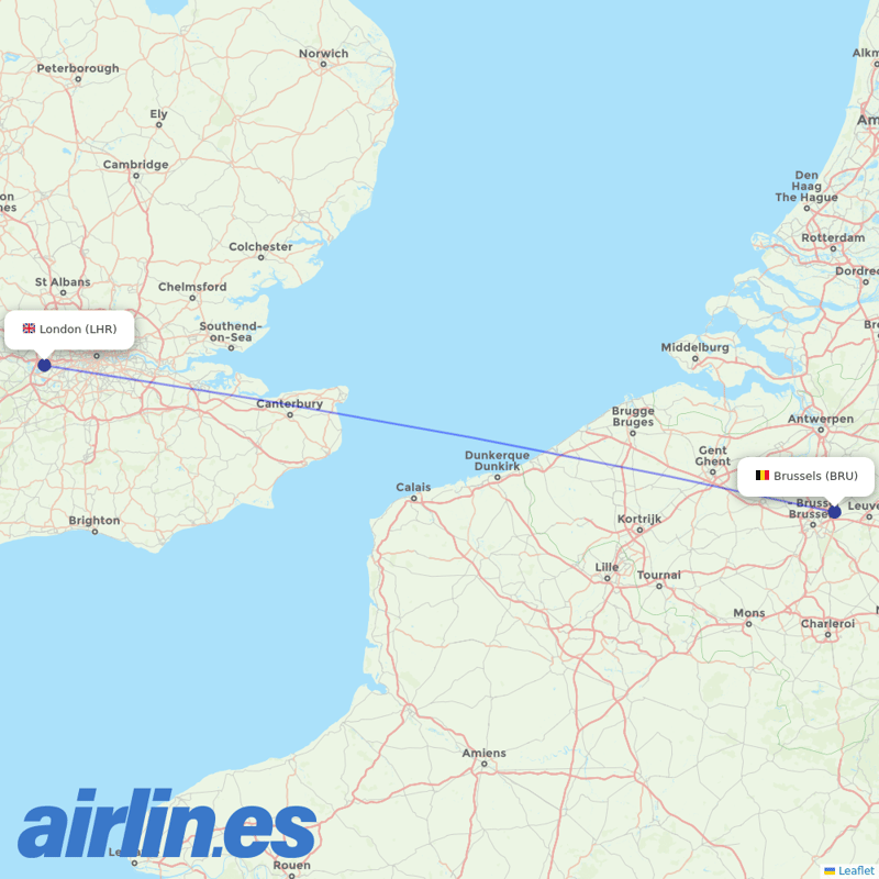 Brussels Airlines from Heathrow destination map