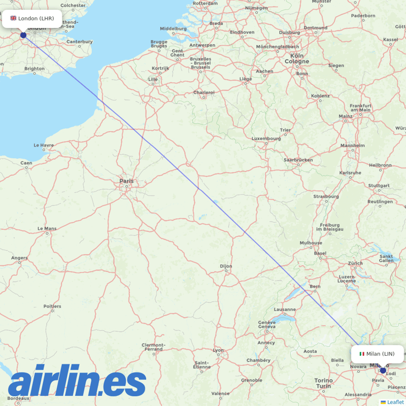Air Baltic from Linate destination map