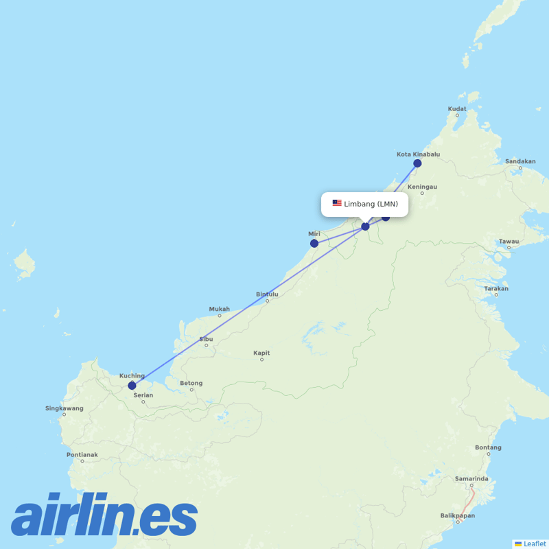 Malaysia Airlines from Limbang destination map
