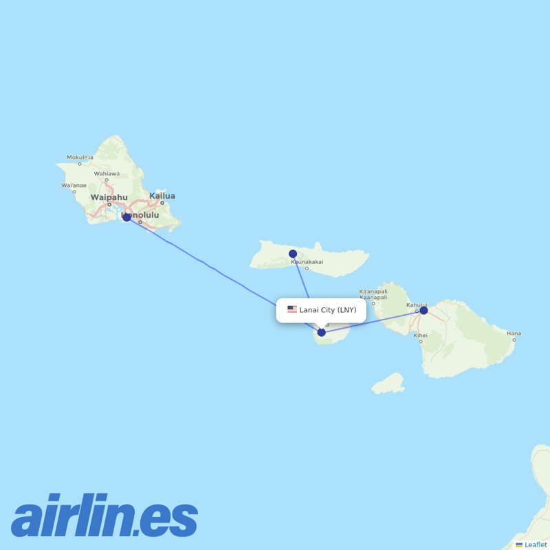 Southern Airways Express from Lanai City destination map