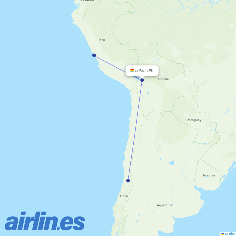 LATAM Airlines from El Alto International destination map