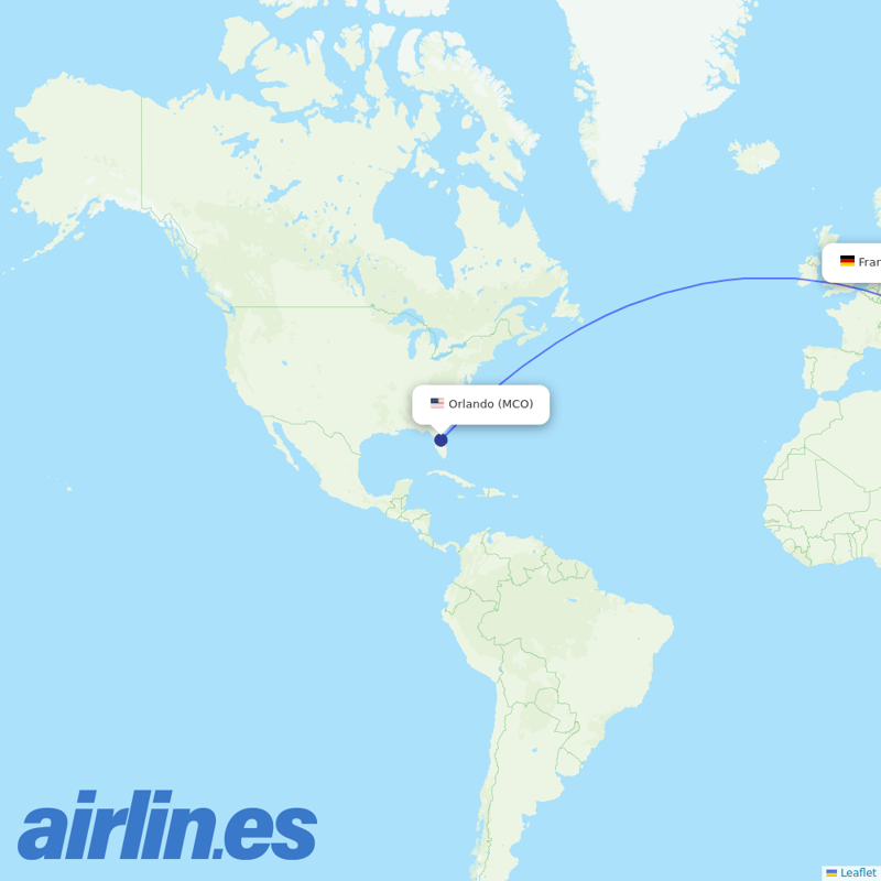 Airbus Transport International from Orlando International destination map