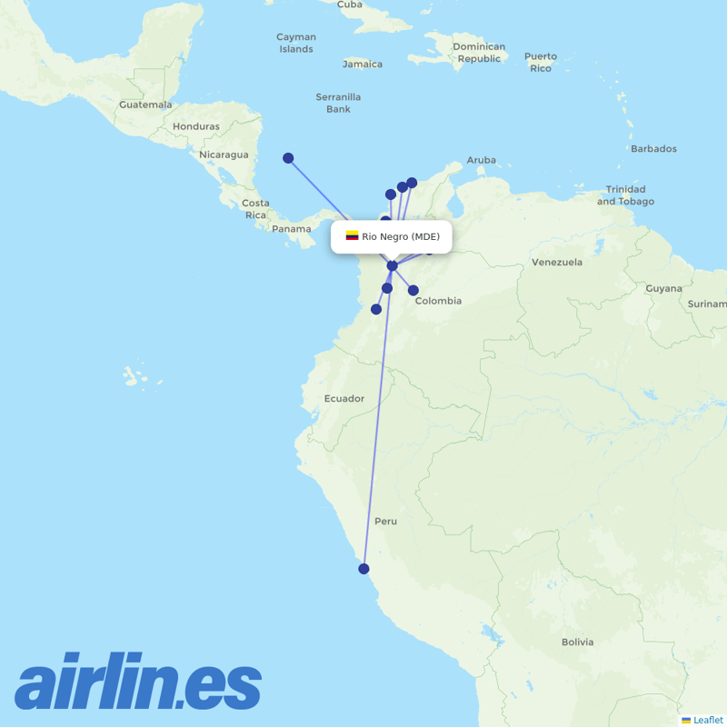 LATAM Airlines from Jose Maria Cordova destination map