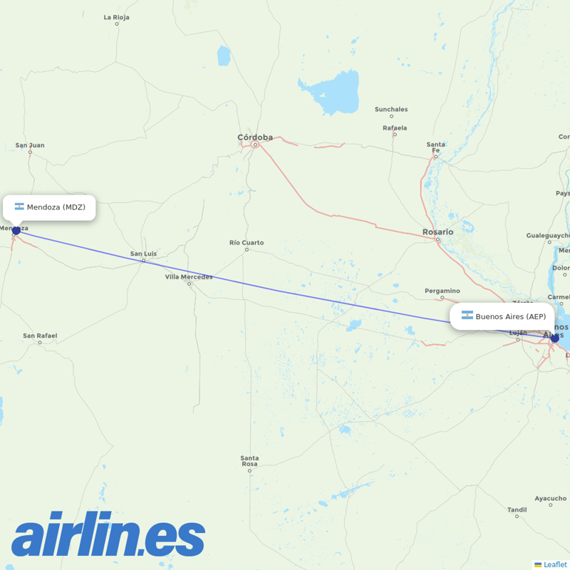 Felix Airways from El Plumerillo destination map