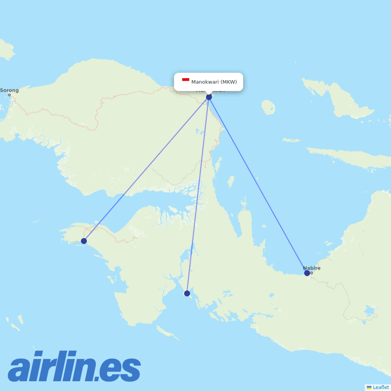 Wings Air from Rendani destination map