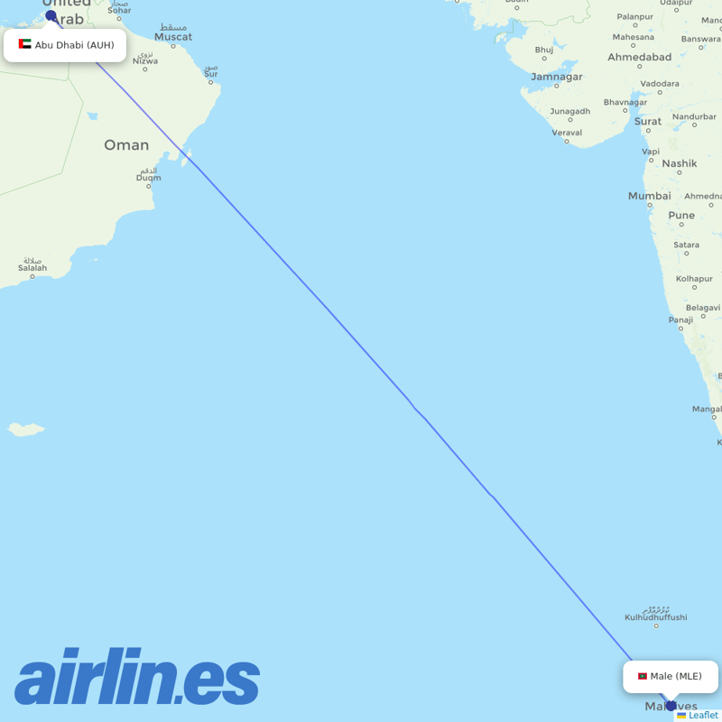 Intercontinental Airways (Gambia) from Male International Airport destination map