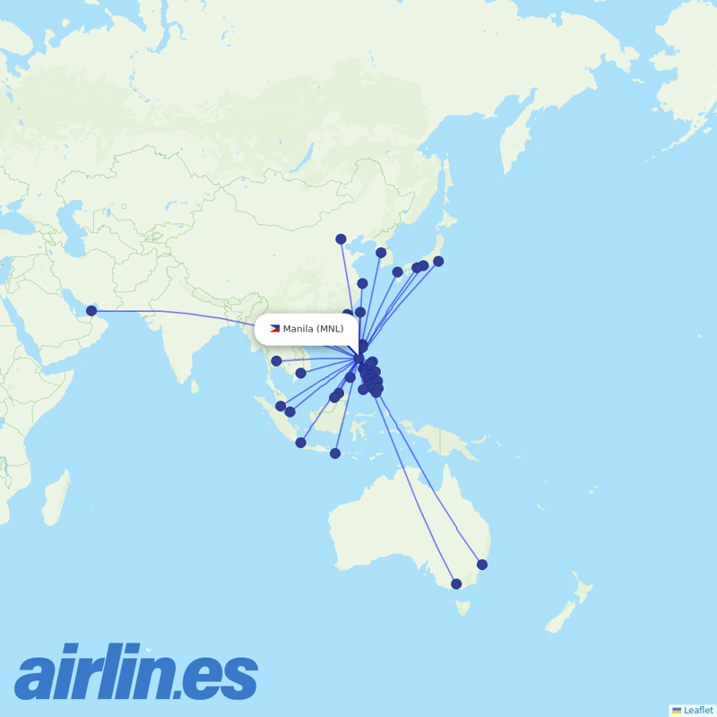 Cebu Pacific Air from Ninoy Aquino International destination map