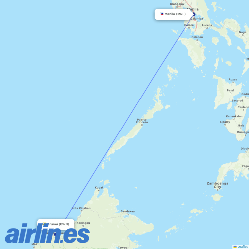 Royal Brunei Airlines from Ninoy Aquino International destination map