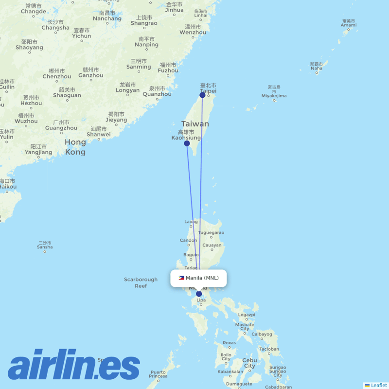 China Airlines from Ninoy Aquino International destination map