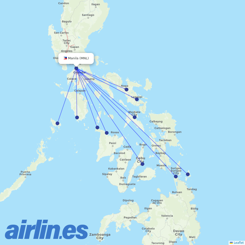 Cebgo from Ninoy Aquino International destination map