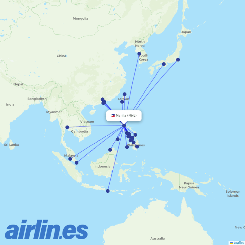 Philippines AirAsia from Ninoy Aquino International destination map