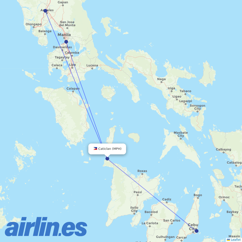 Cebu Pacific Air from Godofredo P destination map