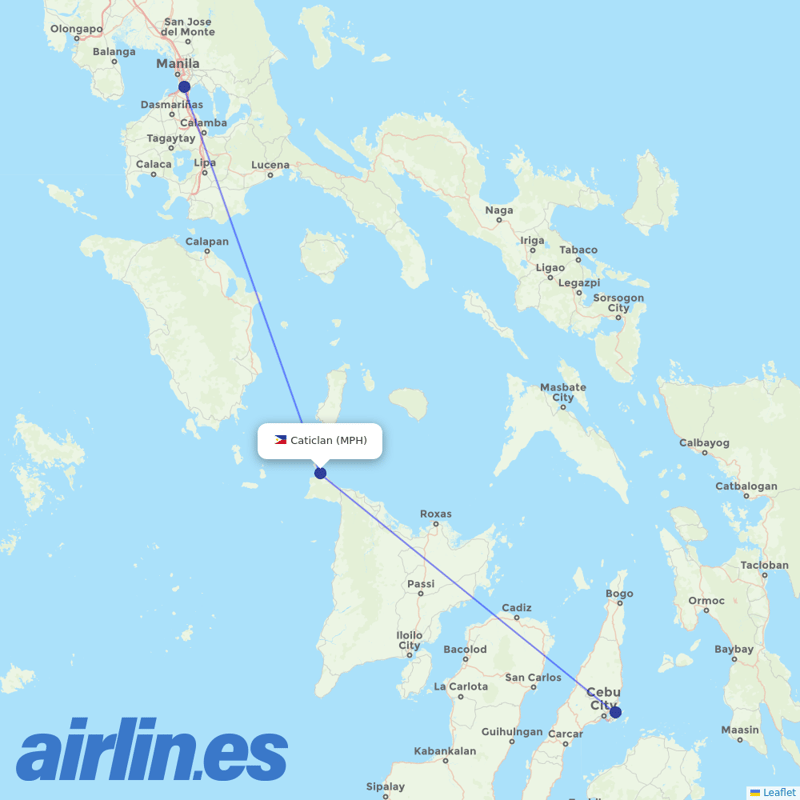 Philippine Airlines from Godofredo P destination map