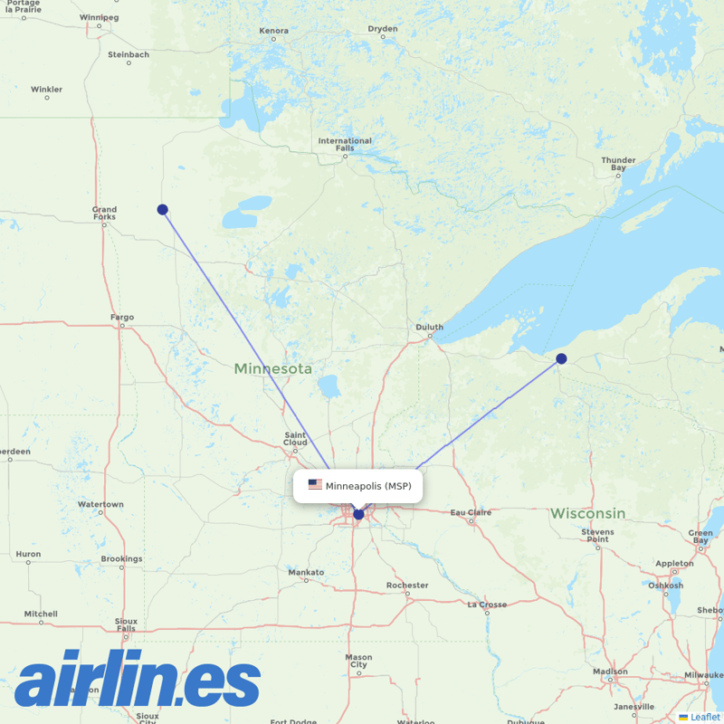 Key Lime Air from Minneapolis St Paul International destination map