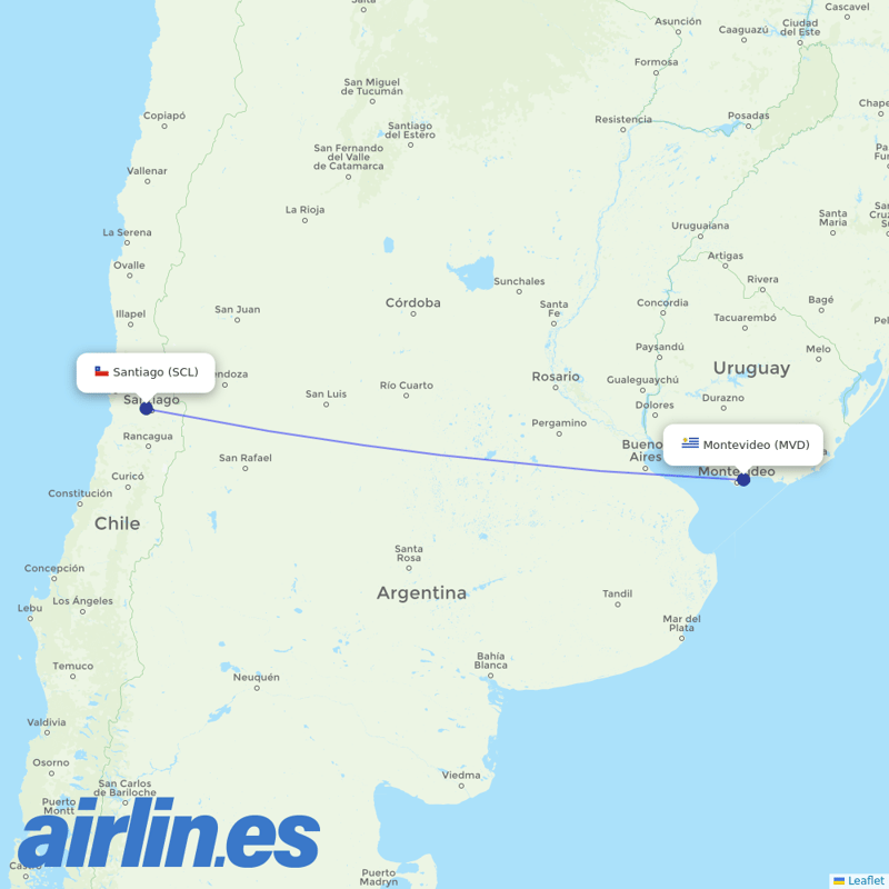 JetSMART from Carrasco International destination map
