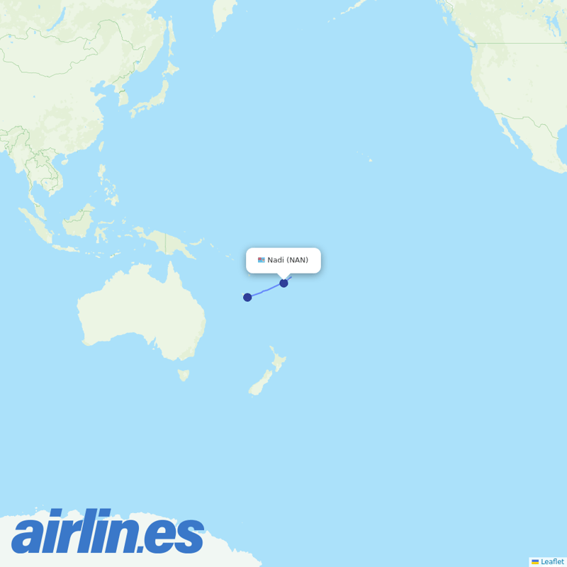 Aircalin from Nadi International destination map