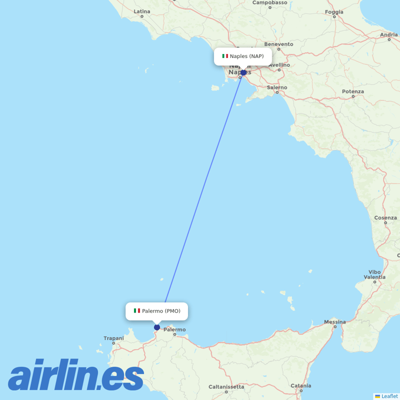 TUI Airlines Belgium from Naples International Airport destination map