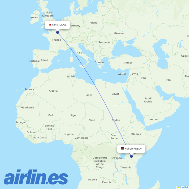 Air Austral from Jomo Kenyatta International destination map