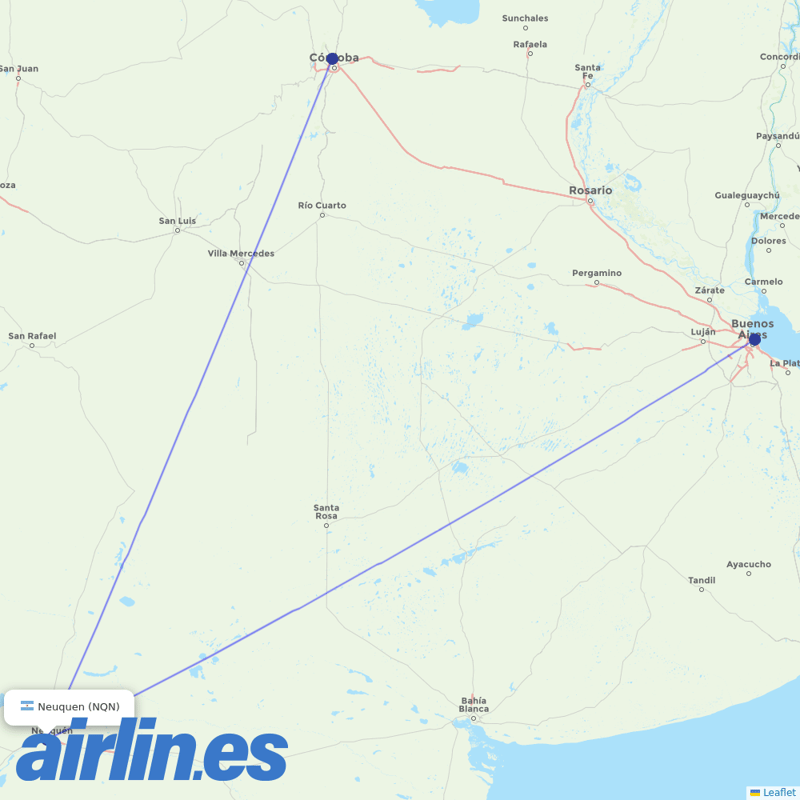 Felix Airways from Presidente Peron destination map