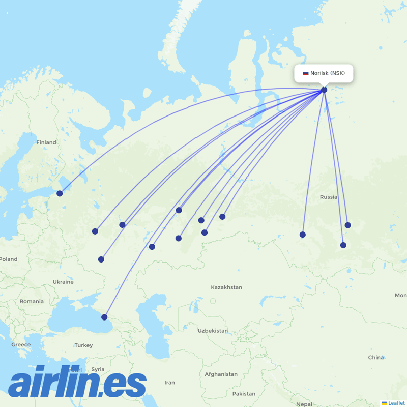 NordStar Airlines from Alykel destination map