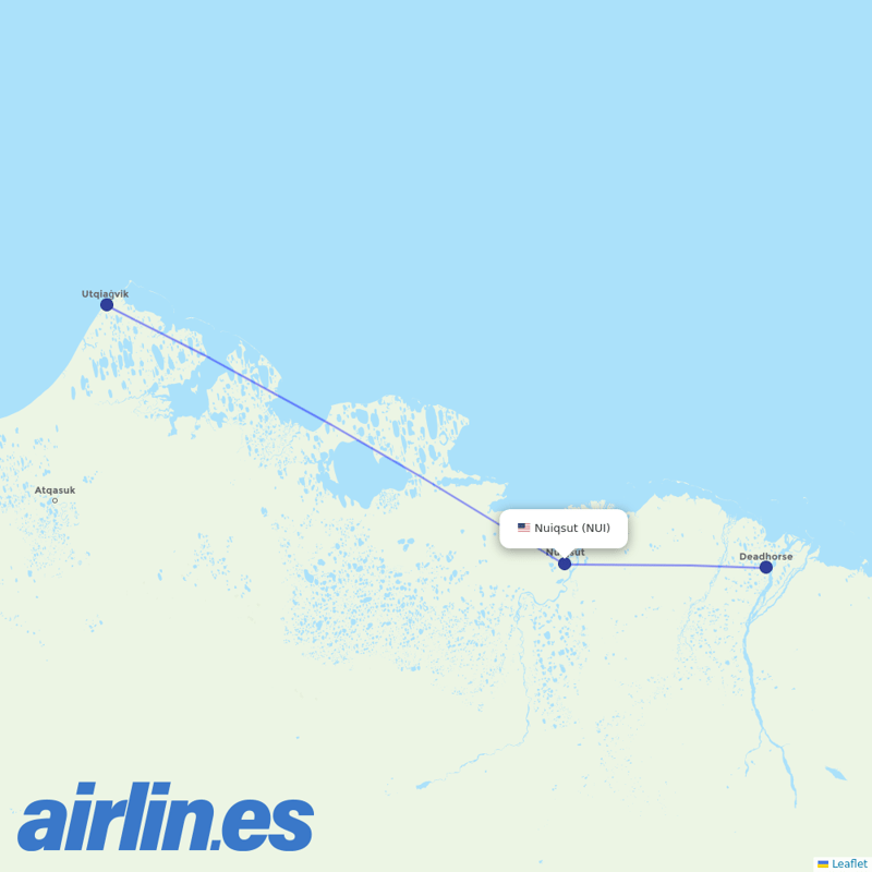 Astral Aviation from Nuiqsut Airport destination map