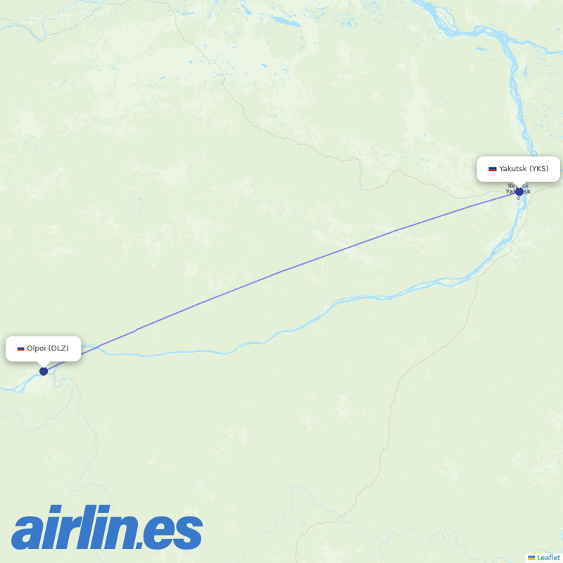 Polar Airlines from North West Santo Airport destination map