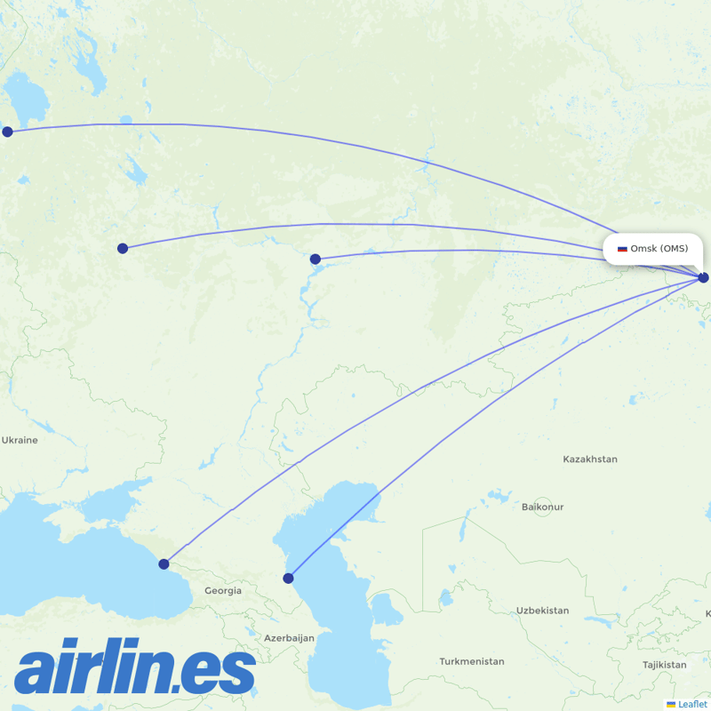 Nordwind Airlines from Tsentralny destination map