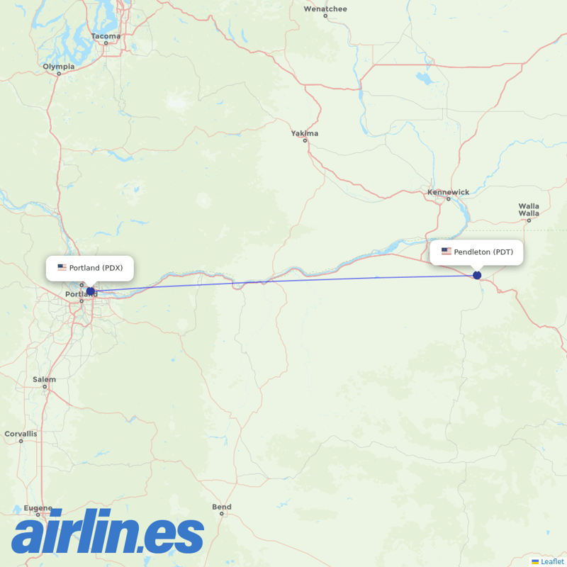 Boutique Air from Eastern Oregon Regional Airport destination map