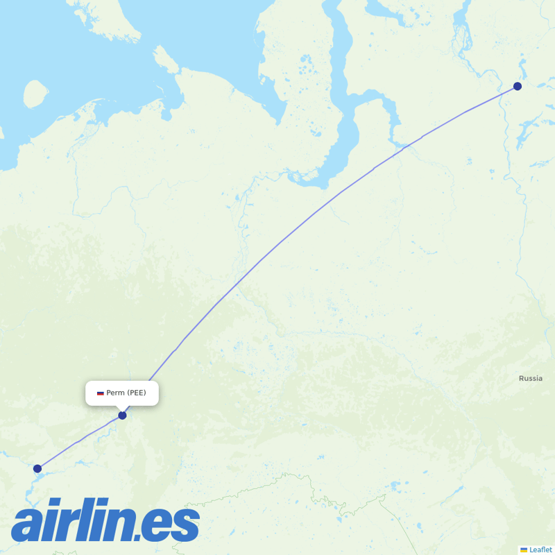 NordStar Airlines from Bolshoye Savino destination map