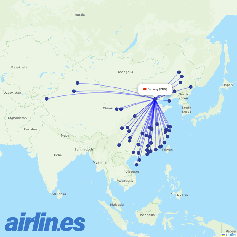 China Southern Airlines from Daxing International Airport destination map