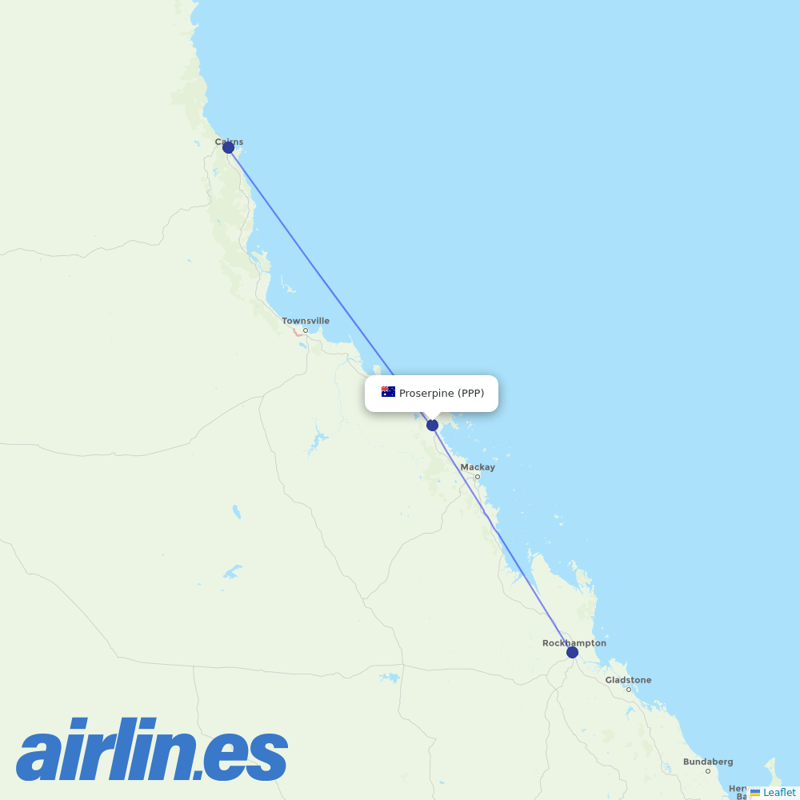 Skytrans Airlines from Proserpine destination map