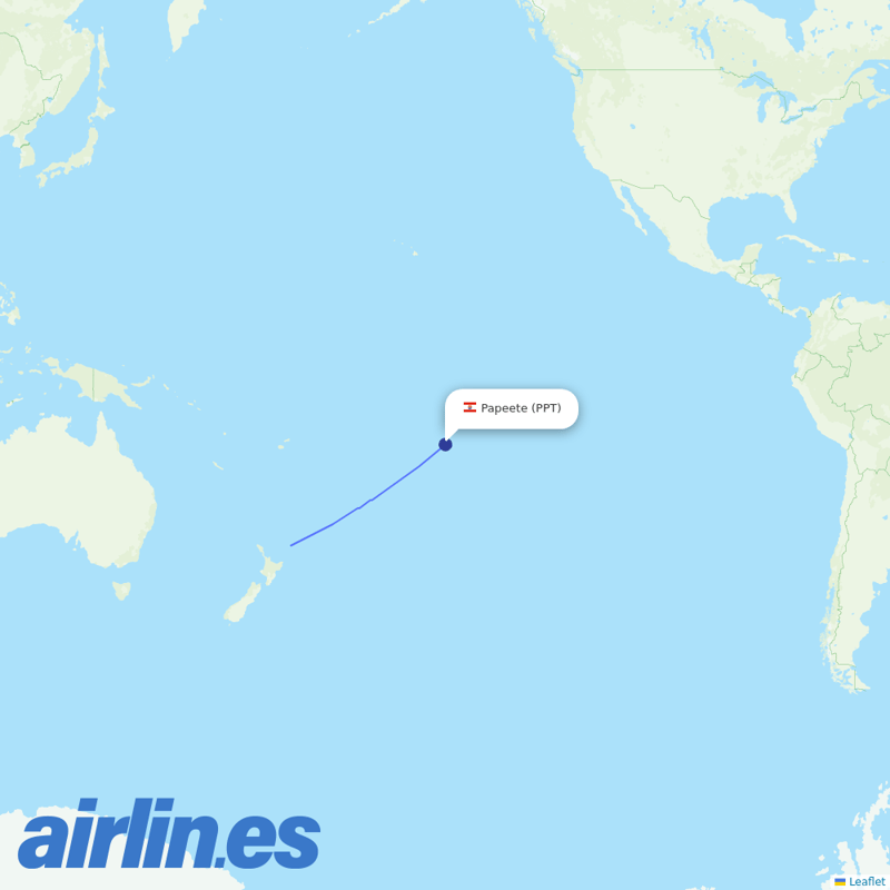 Air New Zealand from Faa\\'a International destination map