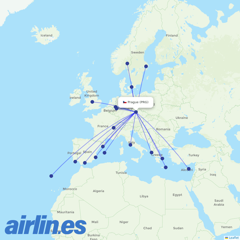 Eurowings from Václav Havel Airport Prague destination map