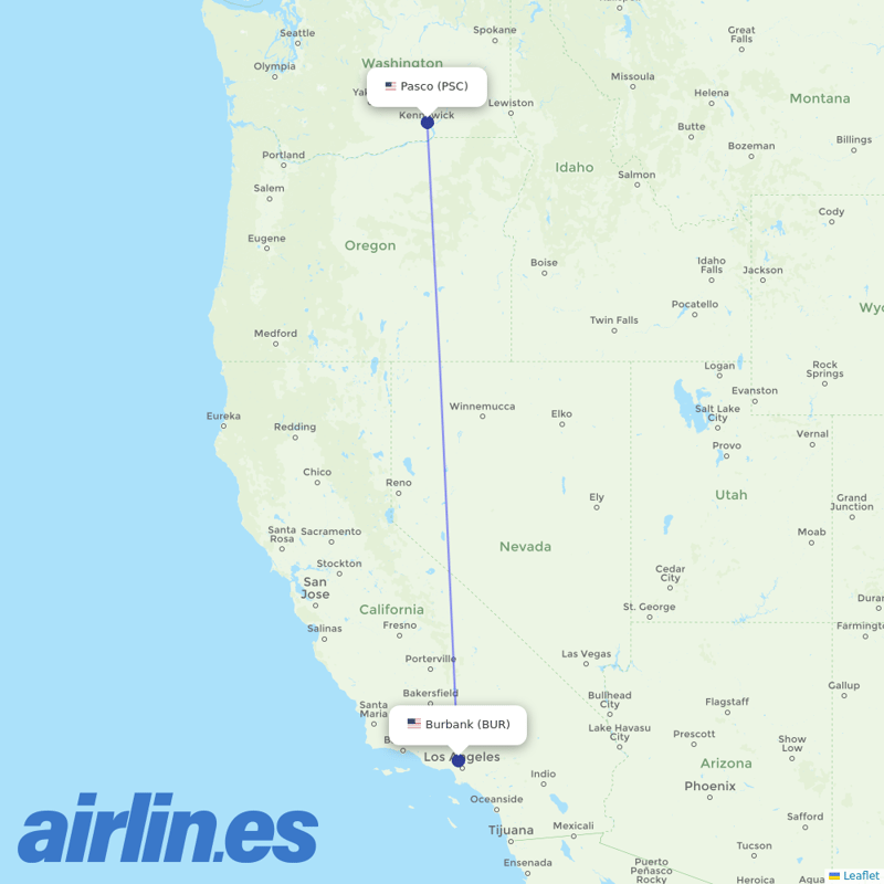 Xtra Airways from Tri Cities Airport destination map