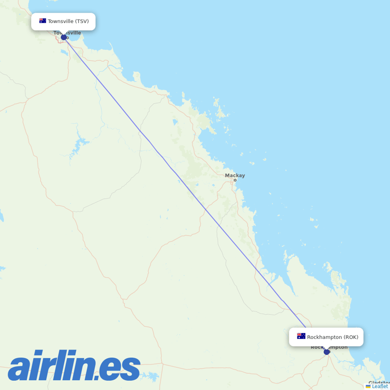 Skytrans Airlines from Rockhampton Airport destination map