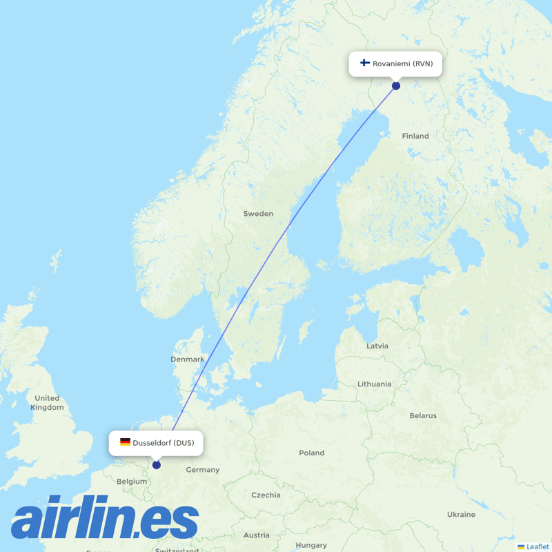 Eurowings from Rovaniemi destination map
