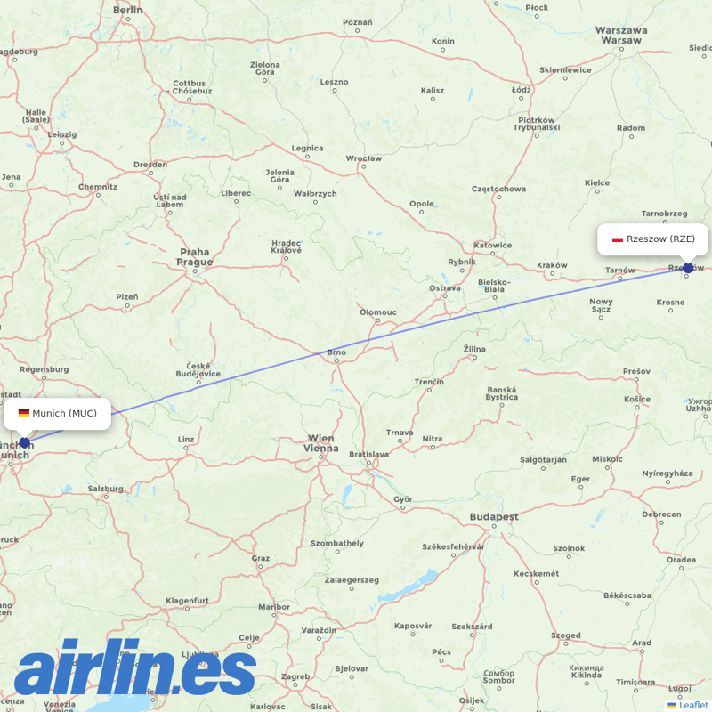 Lufthansa from Jasionka destination map