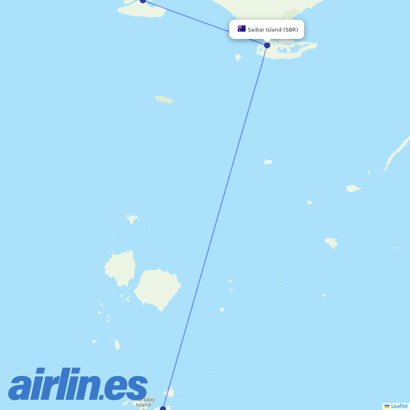 Skytrans Airlines from Saibai Island Airport destination map