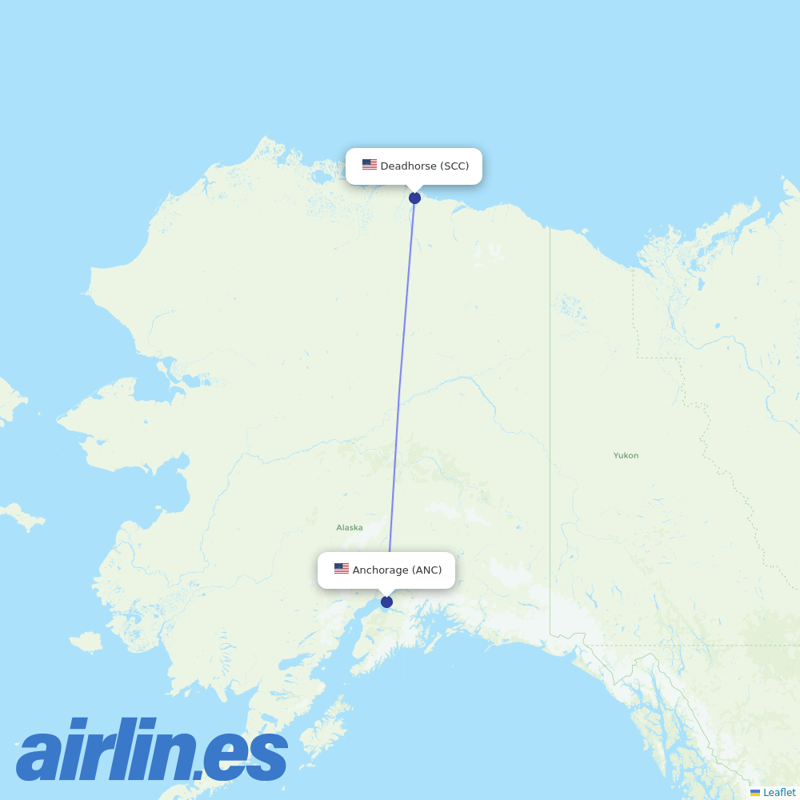 Alaska Airlines from Deadhorse destination map