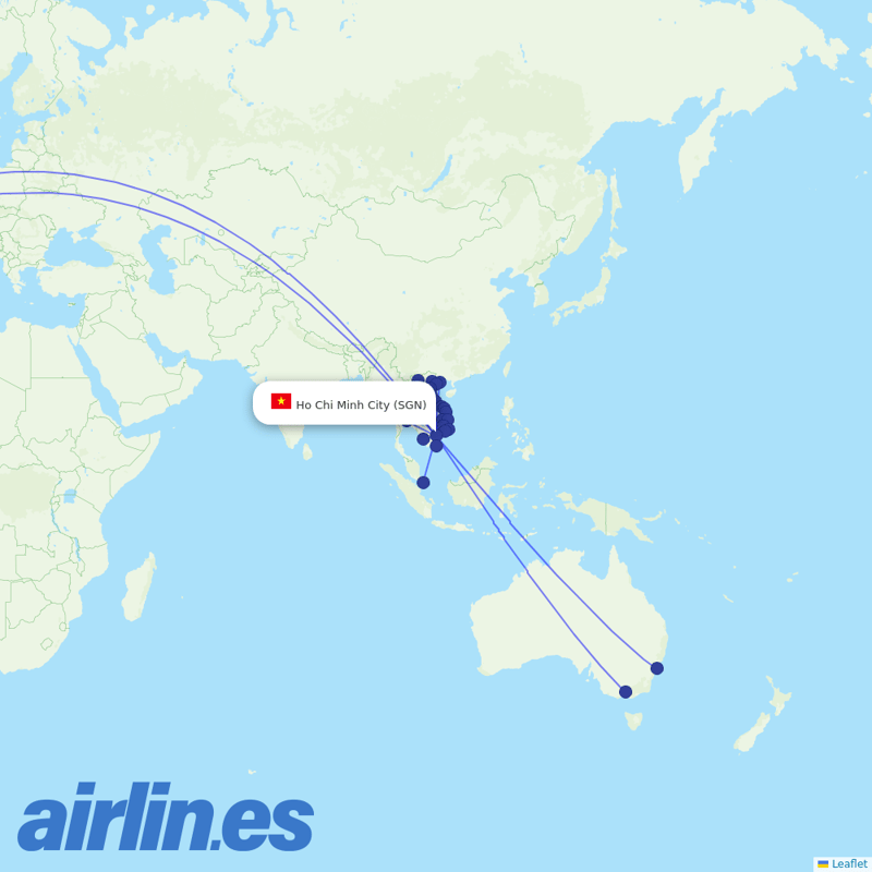 Bamboo Airways from Tansonnhat International destination map