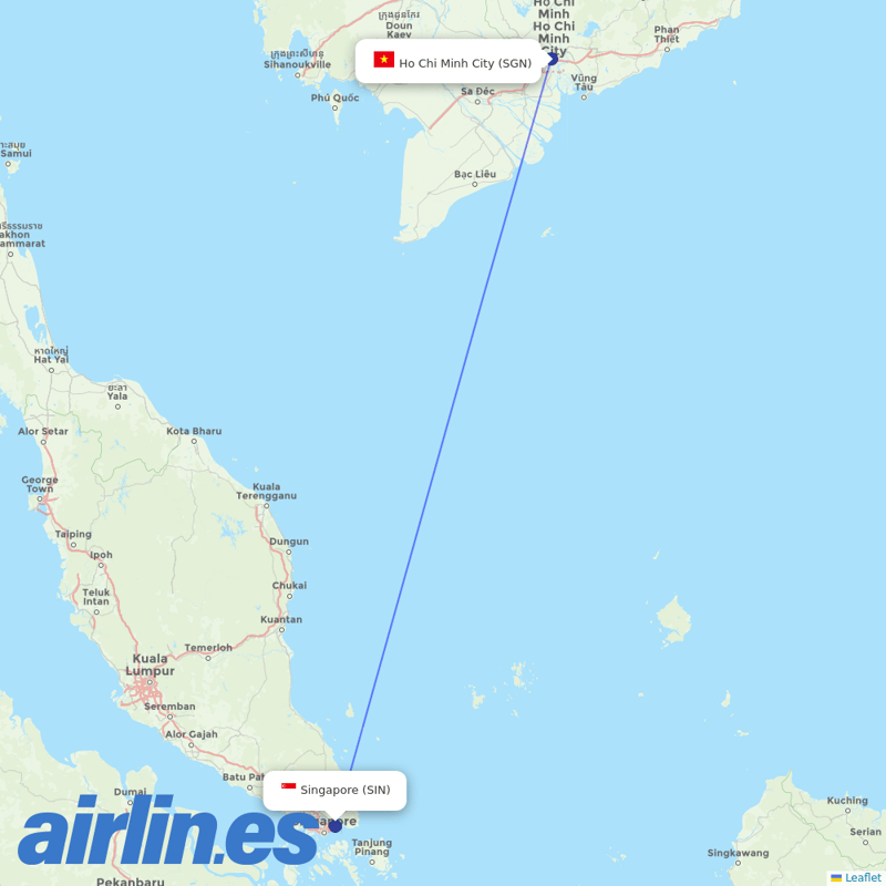 Scoot from Tansonnhat International destination map