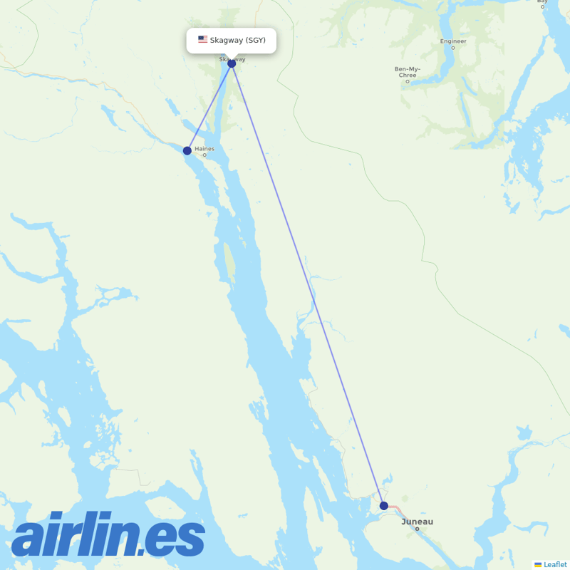 Alaska Seaplanes from Skagway destination map