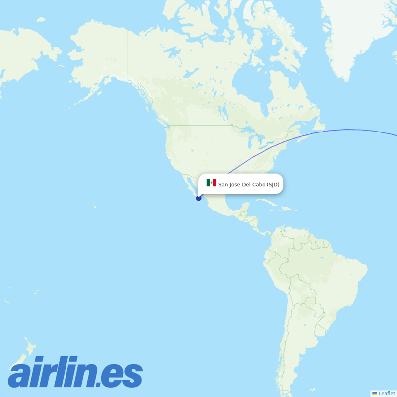 Evelop Airlines from Los Cabos International destination map