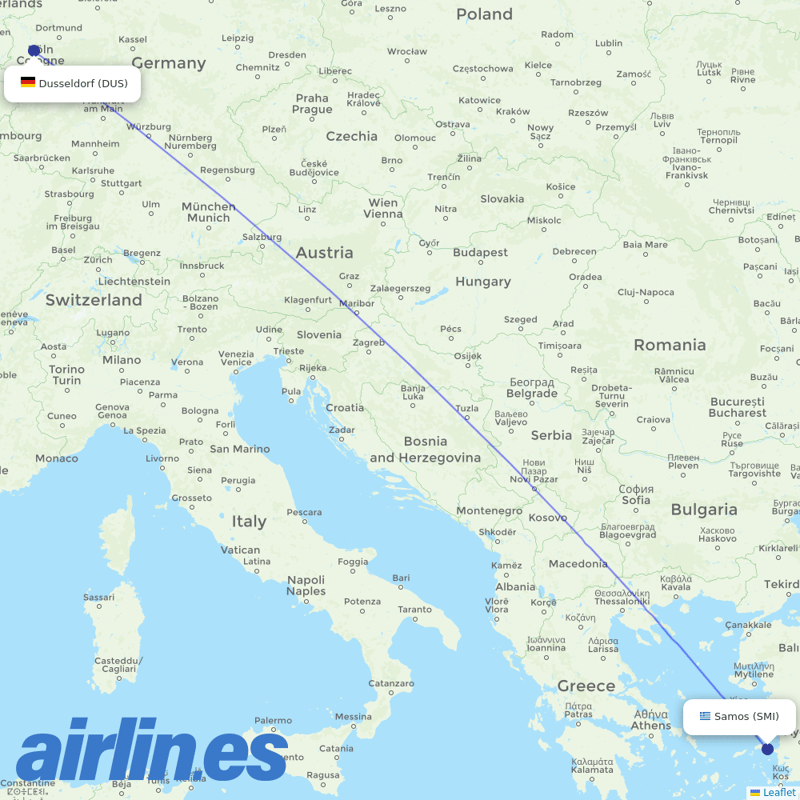Eurowings from Samos destination map