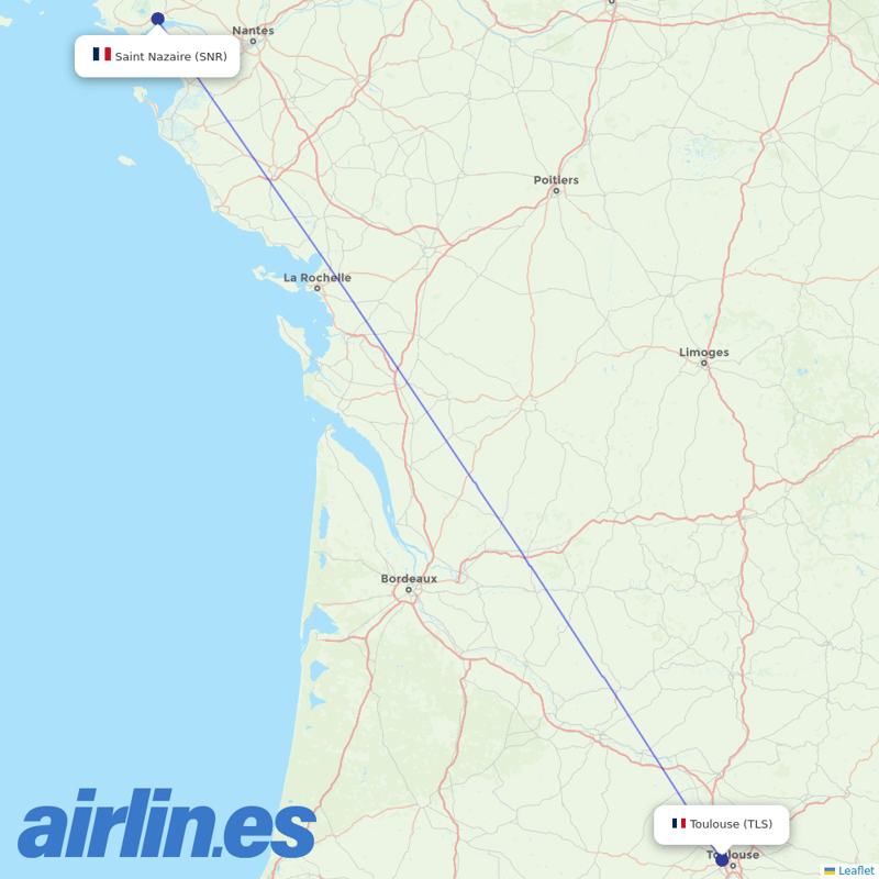 Air Corsica from Montoir Airport destination map