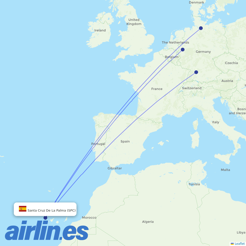 Eurowings from La Palma destination map